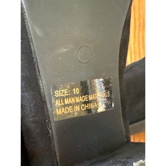 Lulus Ankle Boots Black Faux Suede Look Pointed Toe Block Heel Womens Size 10 - Picture 7 of 8